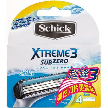 【Schick舒適牌】超鋒3 刮鬍刀片 4入