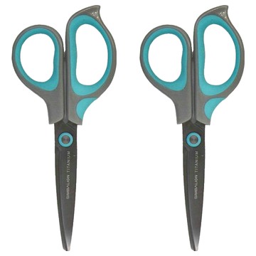 SIMBALION 雄獅 鈦金屬剪刀 14歲以上  藍色 + 灰色  2支