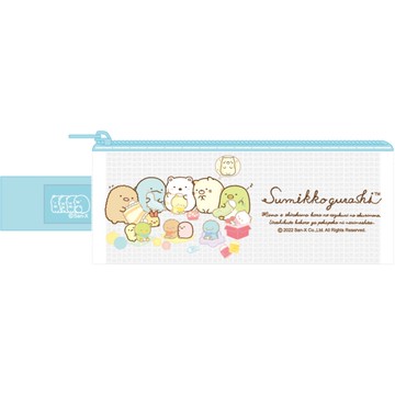 【第2件0元】角落生物-小夥伴 方型防水筆袋D-藍