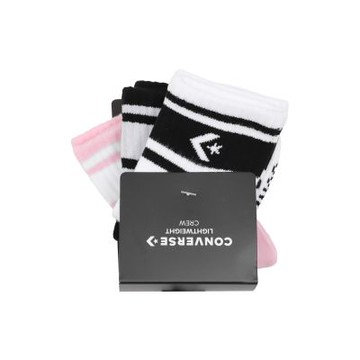 Converse 休閒襪 Lightweight Crew 中大童 黑 灰 粉紅 條紋 襪子 童襪 3雙入 CV2533057PS002