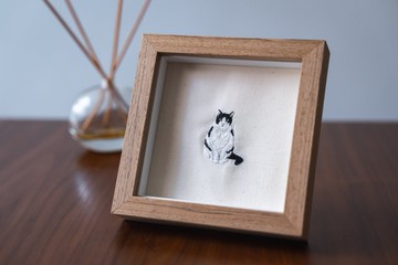 【客製】寵物肖像刺繡 連畫框