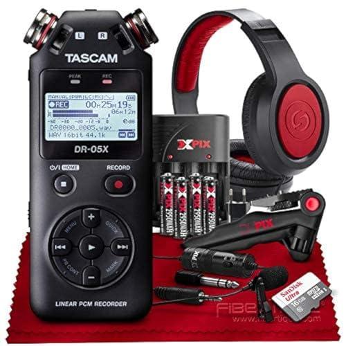 Tascam DR-05 X 2-Input 2-TrackポータブルステレオハンドヘルドデジタルオーディオレコーダーUSBオーディオインターフェイス付き (ブラック)  XPIX Lavマイ