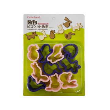 Cakeland 動物餅模10件組  PS樹脂耐熱80度，耐冷-30度，日本製造  NO-752  1組