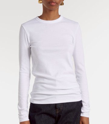 Toteme Ribbed-knit cotton-blend jersey top