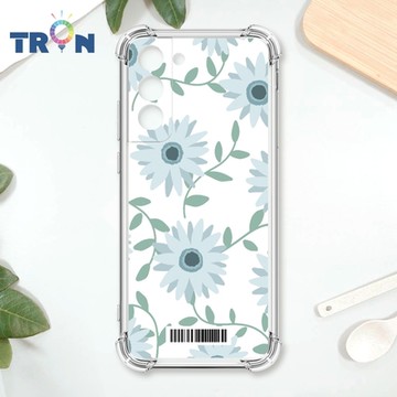 TRON 三星 S22 PLUS 平塗手繪花朵C款 四角防摔載具殼 軟殼 手機殼