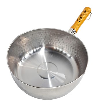 燕人之匠 雪平鍋 OGS-450 日本製造 湯鍋適用  22cm  不鏽鋼 銀色  1個