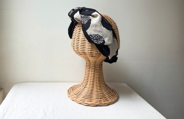 點點花-一字尖尾蝴蝶結綁帶髮帶ヘアバンド