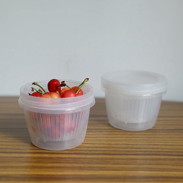 樸房 進口 雙層瀝水廚房保鮮盒 蔥花水果便攜密封盒 冰箱收納