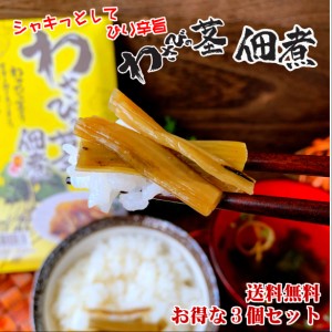 わさびの茎佃煮 220g×3  送料無料 ポスト投函  ご飯のお供 茎わさび ピリ辛 酒の肴 弁当の具