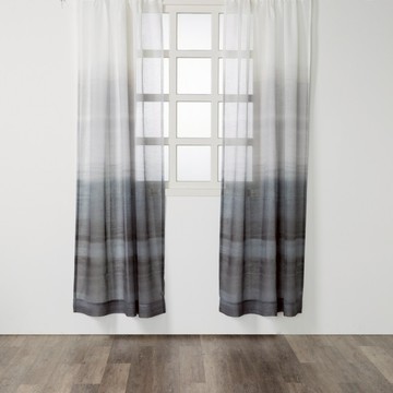 HOLA 和樂家居 艾禮思 仿麻印花落地窗紗 1.5kg  34.8 x 21 x 14.9cm  漸層灰  1個