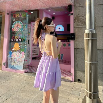 2款多色現貨秒出售完不再♥️【JinG】渡假綁帶蛋糕短洋裝♥️固定罩杯 繽紛色 無袖洋裝 短洋裝 傘裙 連身裙 短裙