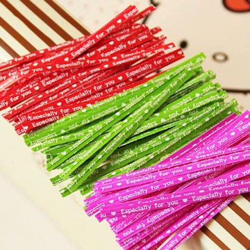 ★快速出貨★附發票~100入 銀色/金色/藍色/綠色/玫紅色/紅色 紮帶 包裝袋封口紮條 烘焙包裝 鐵紮絲 封口條 鐵絲