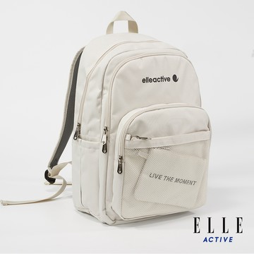 【ELLE ACTIVE】 活力隨行系列 簡約休閒百搭大款後背包-白色 (EA24M2FB502-90)
