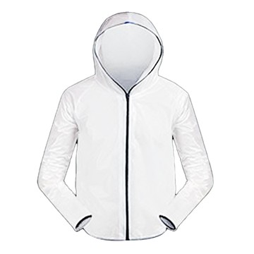 捷華 單售上衣分離式雨衣 滌綸 TPU環保材質 白色 160~165cm 適合通勤 旅遊登山 露營 野外垂釣  L