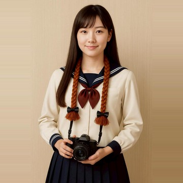 日本Magnets超有趣仿辮子造型相機背帶(黃棕色)