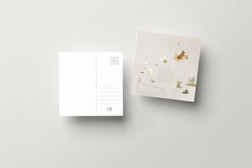 水鼠12cm方形明信片