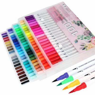 Fplapine カラーペン 100色セット 水彩ペン 水性ペン 筆ペン 水彩毛筆 イラストペン アートマーカーペン 細字太字両用 ブラシペン 通販 Lineポイント最大get Lineショッピング