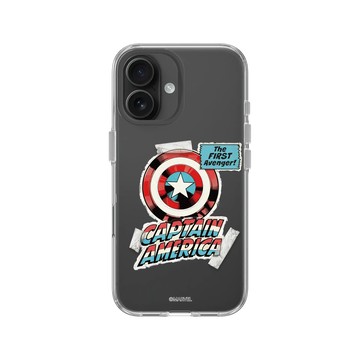 iPhone 16 Clear Case（相機按鈕） 透明 - 迪士尼-漫威 Marvel - 漫威系列 - 美國隊長 – 復古盾牌