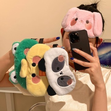 可愛熊貓眼罩女生遮光睡眠專用午休睡覺緩解疲勞卡通毛絨辦公室家用居家臥室創意可愛顏值