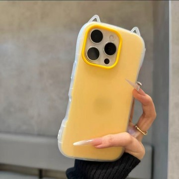 马卡龙二合一猫壳 肤感防手汗指纹防摔殼 用於iPhone17 16 手機殼 15 14 13 12 11 ProMAX