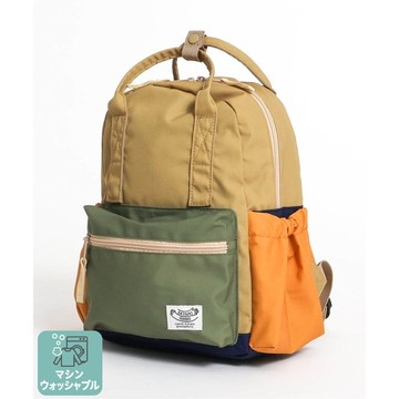 日本 BREEZE - [可機洗]輕便大開口出遊背包-撞色-山系棕