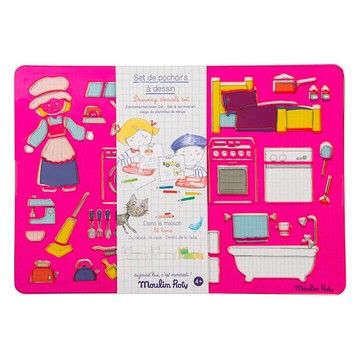 Moulin Roty 圖案繪畫板-房間  4歲以上兒童玩具  1組