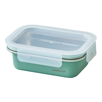 LocknLock 樂扣樂扣 粉彩不鏽鋼保鮮盒 綠色 400ml  1個  盒身 + 上蓋