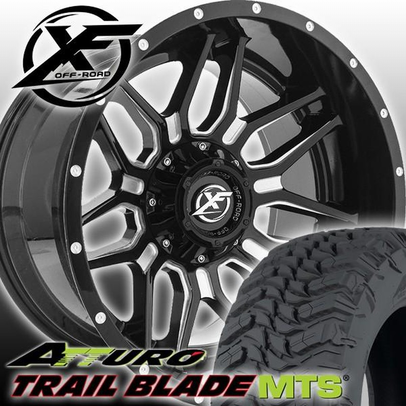 20x10J FJクルーザー ハマーH3 XF OFFROAD XF220 20インチタイヤホイールセット ATTURO TRAIL BLADE XT 275/55R20 285/55R20 33x12.50R20