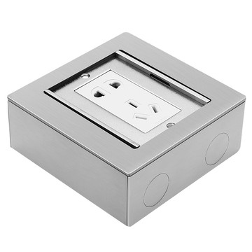 地插 明裝地插座雙開門隱藏式不銹鋼地插純平全平地面插座五孔網絡電話【MJ6148】