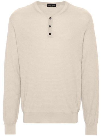 Roberto Collina - fine-ribbed jumper - men - Cotton - 48 - Neutrals