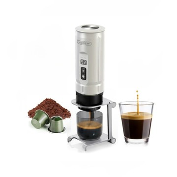 HiBREW H4C 攜帶式咖啡機_經典版 便攜式電動咖啡機 義式濃縮咖啡機 膠囊咖啡機(黑/軍綠/櫻花粉/珍珠白)