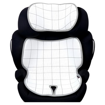 Manito Clean系列 汽車安全座椅涼墊，3D-Mesh，5:1 Tricort Mesh，四季可用，易清洗  現代格紋灰色  1個