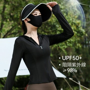 現貨防曬外套 冰絲收腰防曬衣 戶外冰絲防曬連帽薄外套