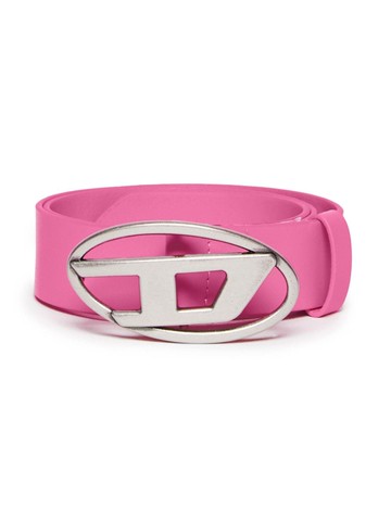 Diesel Kids - logo-plaque leather belt - kids - Bovine Split Leather - 70 cm - Pink