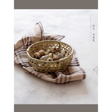 六角竹籃丨純手工日式竹片蔬果籃可水洗圓菜簍竹筐面包零食水果筐