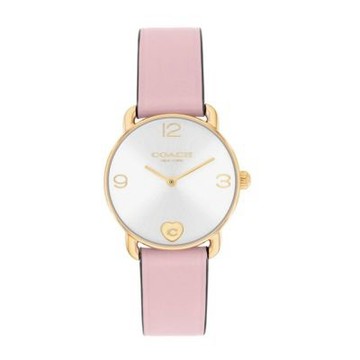 COACH 官方授權 經典優雅皮帶腕錶 愛心手鍊套組-女錶(CO14000137)-28mm