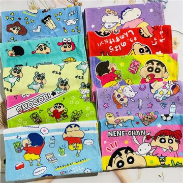 34*76CM長毛巾小新可愛卡通超細纖維學生毛巾家用外出運動巾