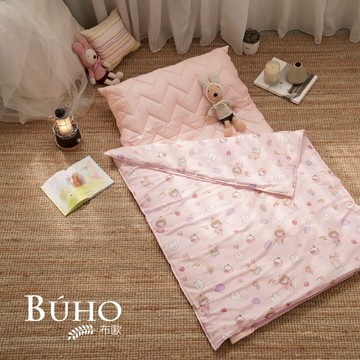 BUHO布歐 台灣製 天然純棉透氣雙層紗兒童睡墊四季被三件組 - 童話鎮