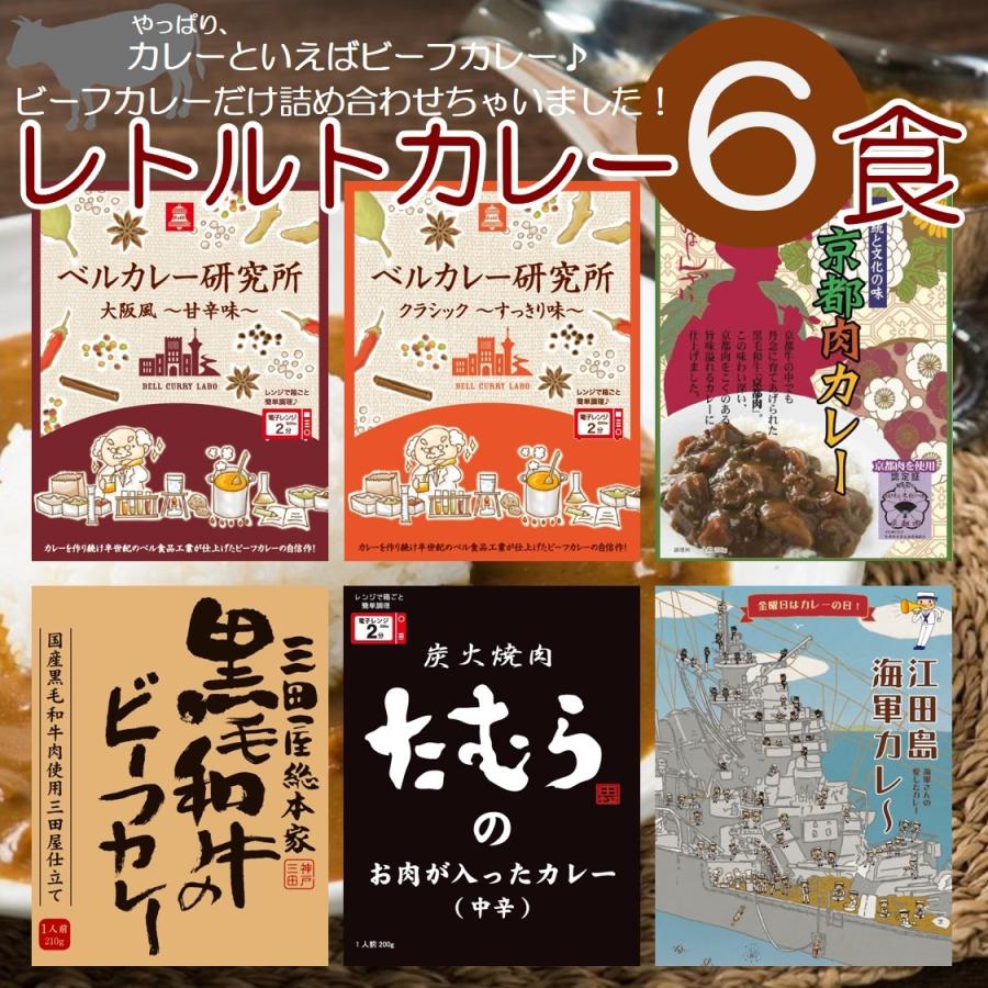 レトルトカレー ビーフカレー セット 6食 バラエティー 中辛 人気 ご当地グルメ 日本 食べ比べセット 旅行 常温保存 贈り物 お取り寄せ 2023 食べ物