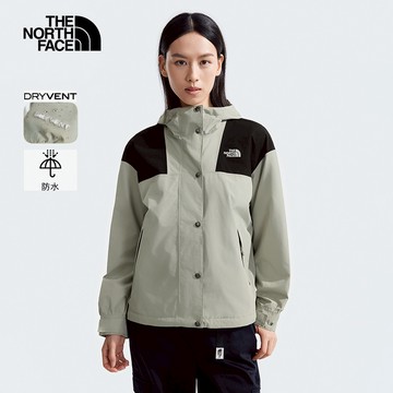 女款灰色防水透氣連帽衝鋒衣｜7QSI5IF