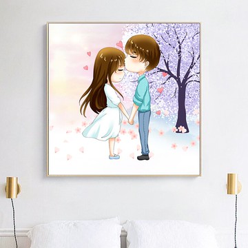 小幅情侶鉆石畫滿鉆石繡浪漫臥室貼鉆十字繡新款客廳卡通diy