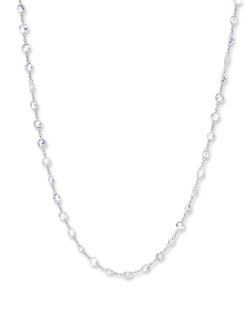Ethereal 18K White Gold Rose-Cut Diamond-Strand Necklace, 64"L, 20.00tcw