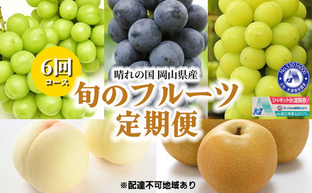 フルーツ 定期便 2024年 先行予約 晴れの国 岡山県産 旬のフルーツ定期便 6回コース 桃 もも 葡萄 ぶどう 梨 なし 苺 いちご 岡山県産 国産 セット ギフト