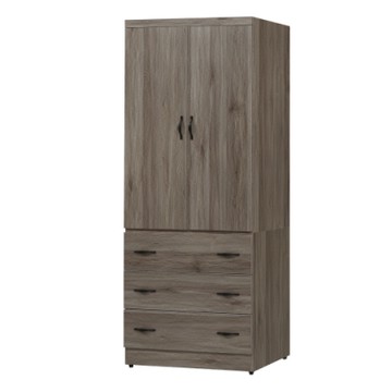 Boden-蒙恩2.7尺二門三抽衣櫃-81x60x203cm