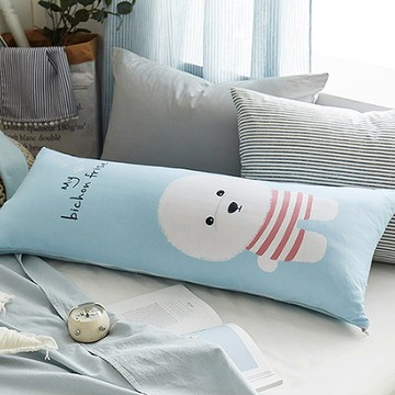 shez Home DTP 超細纖維長型抱枕  抱枕套 38 x 100cm+枕芯37 x 110cm  藍色