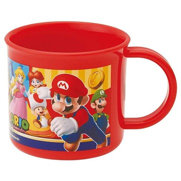 小禮堂 超級瑪利歐 日製 單耳塑膠杯 兒童水杯 漱口杯 小水杯 200ml (紅 跑步)