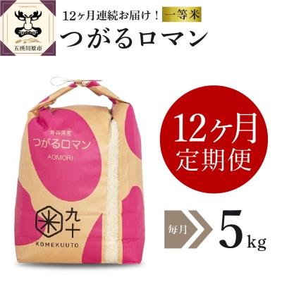 ふるさと納税 五所川原市 米 5kg つがるロマン 青森県産  定期便12回 5kg×12回