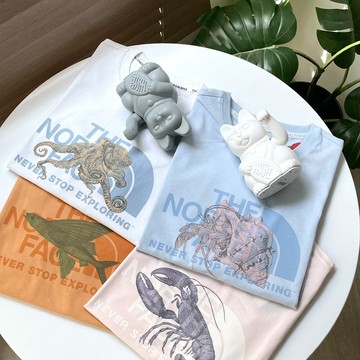 【KT USA】the north face海洋生物短袖 短t 短袖上衣 正反logo 海洋 生物