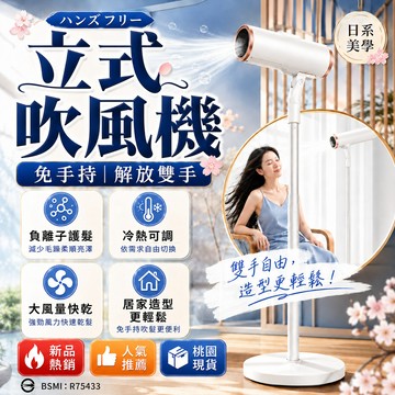 現貨 日本工藝【懶人吹髮神器🥇立式吹風機 免手持吹風機】吹風機 負離子護髮冷熱可調 落地吹風機架 長髮造型居家美髮