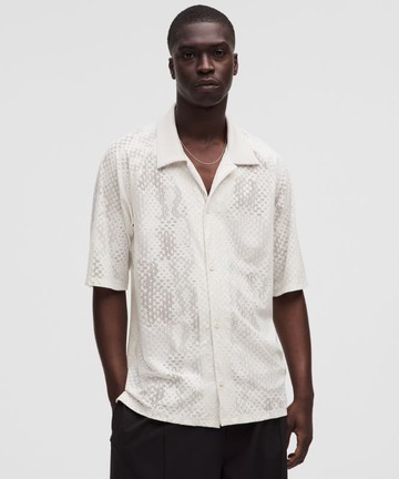 Jacquard-Mesh Short-Sleeve Shirt SLNSH Collection Size Medium